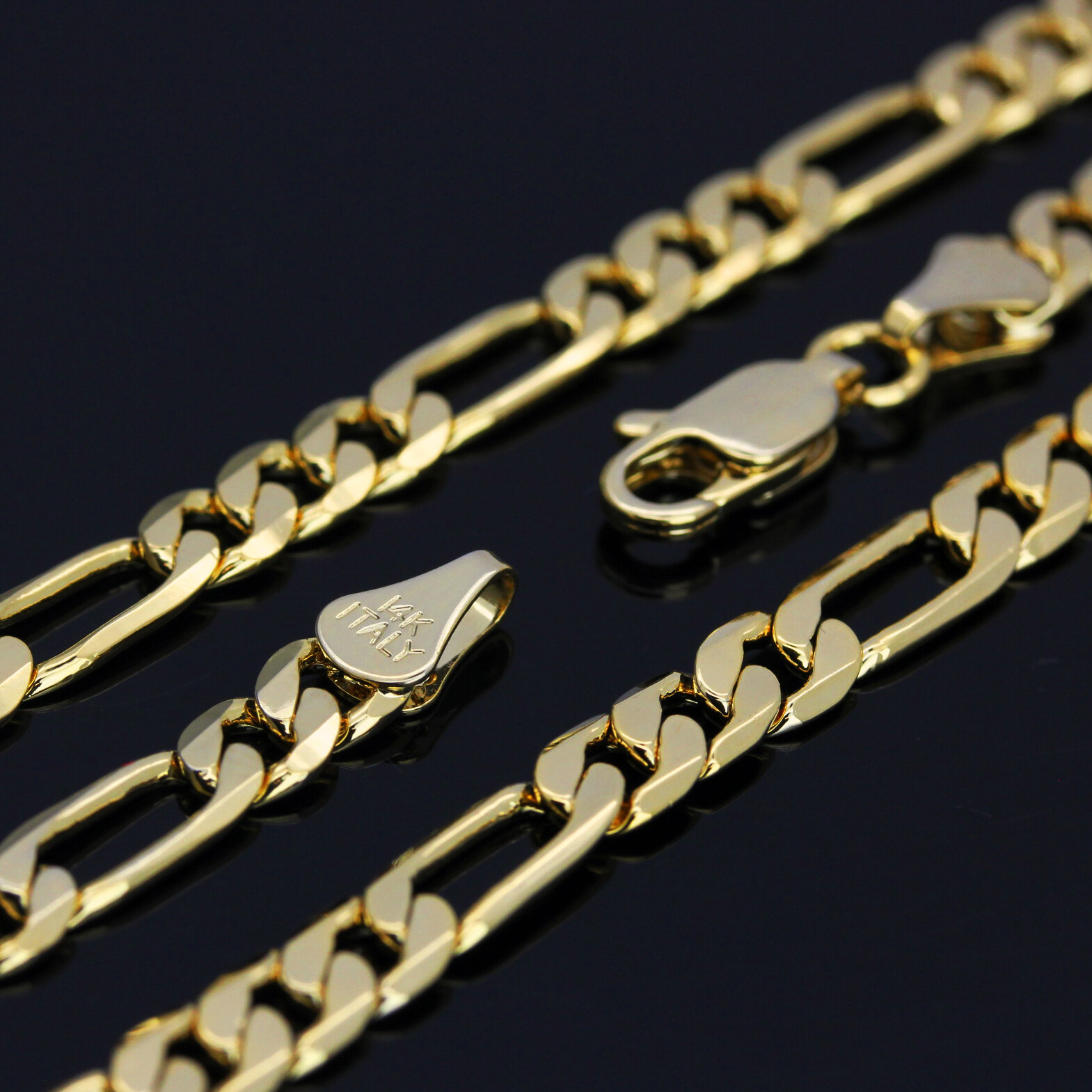 Jesus Anchor 14k Gold Plated Brass Pendant 5mm 24″ Figaro Necklace Choker Chain