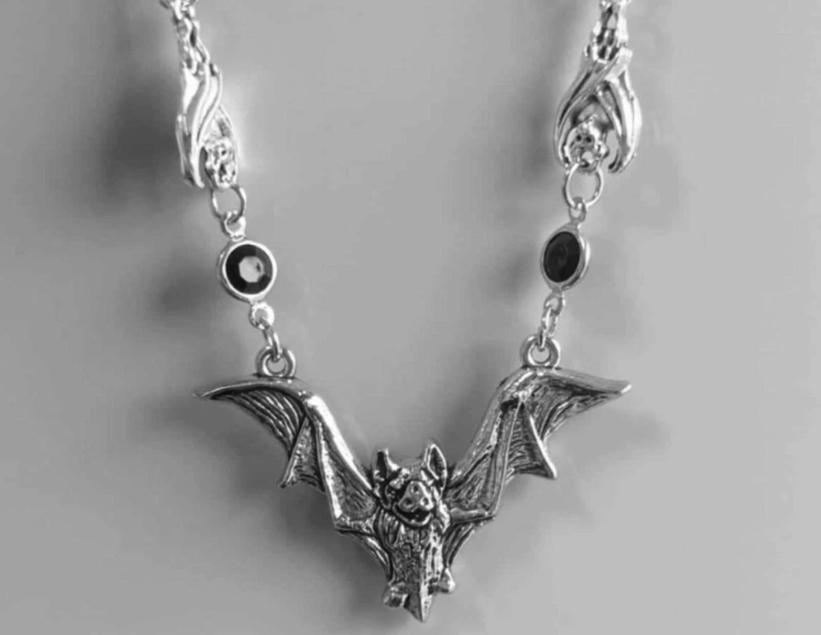 22″ Bat Chain Necklace Costume Jewelry Halloween Black