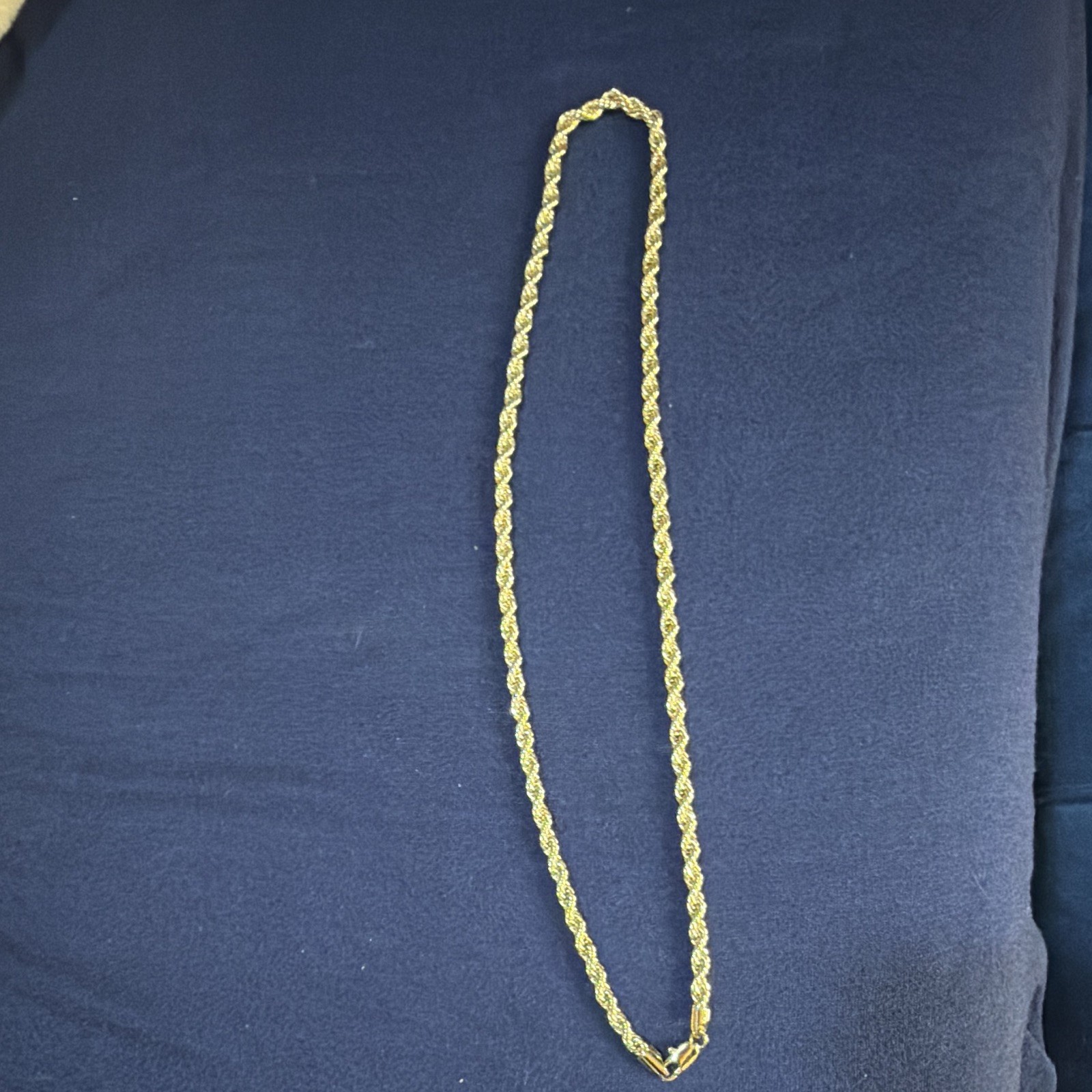 14k Gold plated Rope Chain Necklace w Lobster Clasp 24inch x 6mm