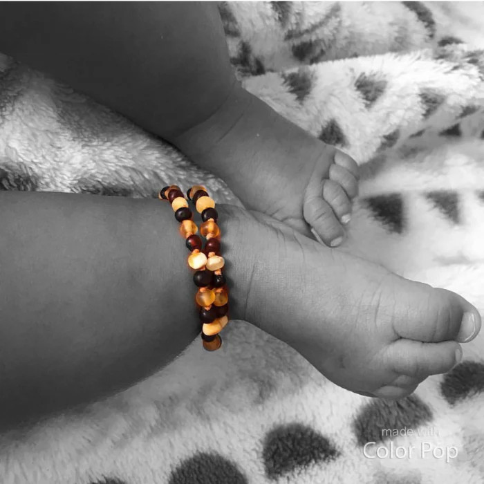 Fast RELIEF for Teething Baby NATURALLY 100% Baltic Amber Necklace Raw Multi