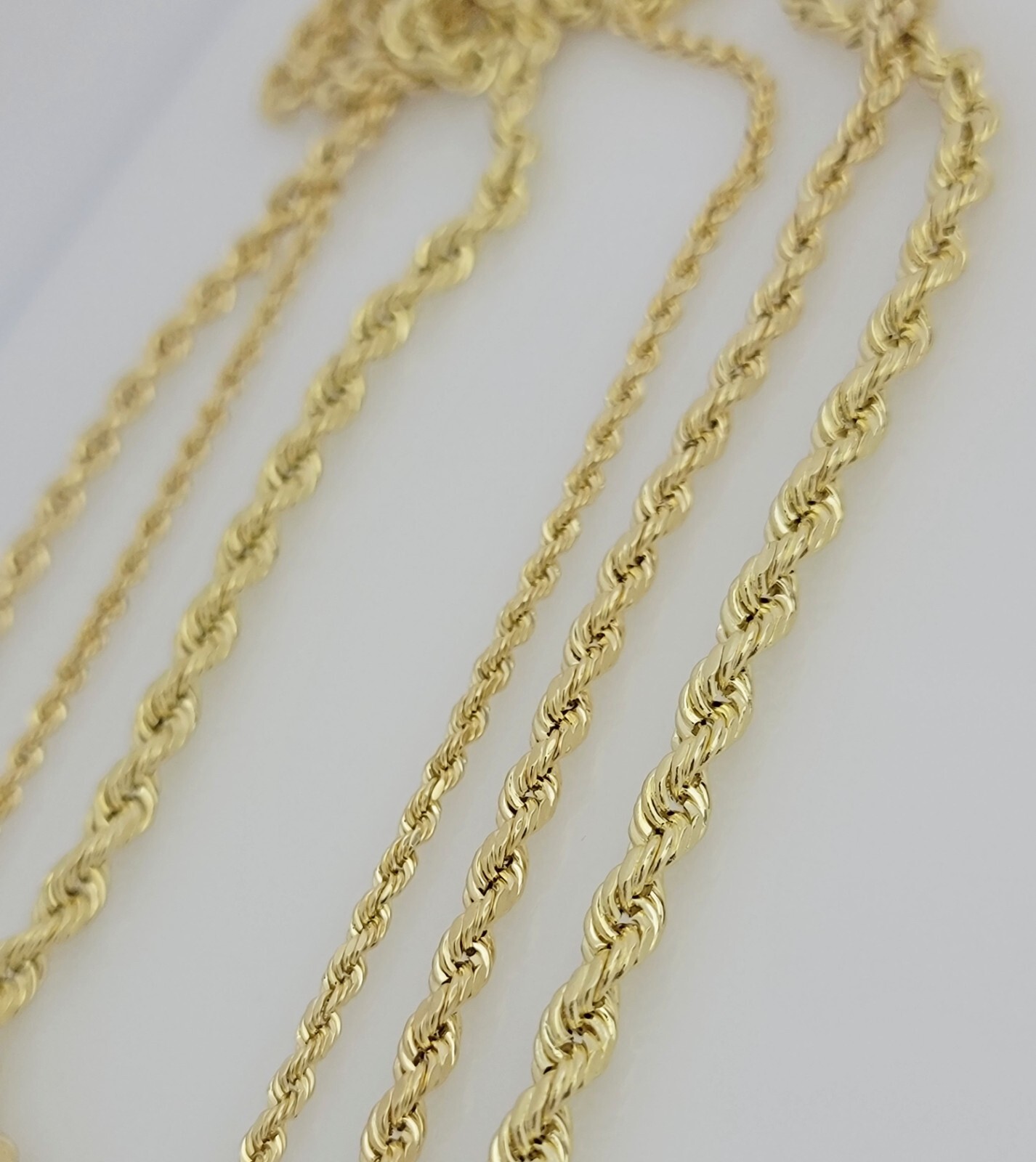 Real 10k Yellow Gold Chain Rope Necklace 3mm 4mm 5mm 18″ 20″ 22″ 24″ 26″ 28″ 30″
