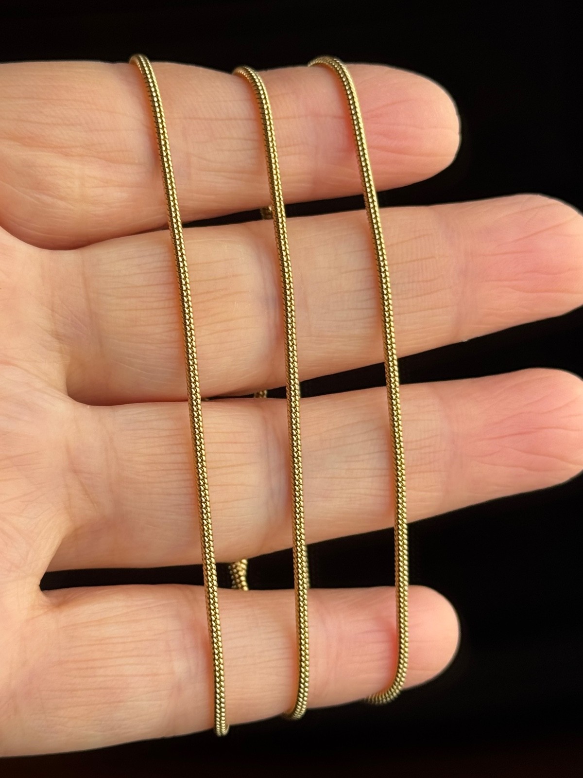 14K Gold Plated Stainless Steel Snake Chain Necklace (1mm, 1.5mm )