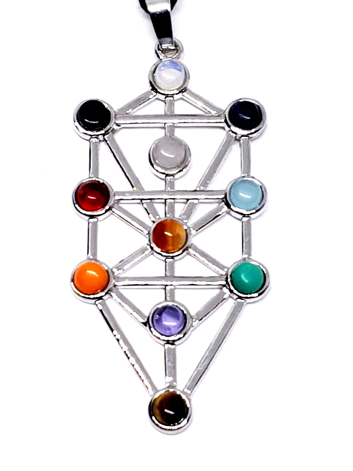 Tree of Life Sefirot Necklace Chakra Pendant Gemstone Kabbalah Bead Jewellery