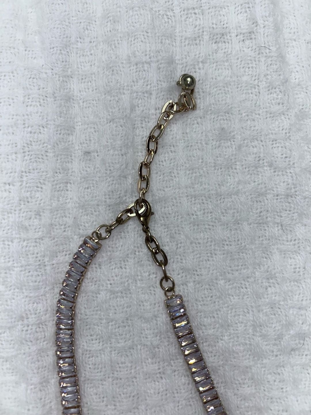 Gold-tone Necklace With Emerald-cut Drops