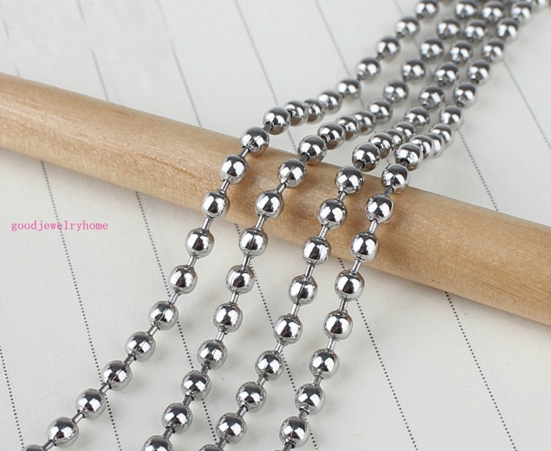 1.5mm-10mm New Stainless Steel Silver Men/Womens Necklace Bead Ball Chain 16-40″