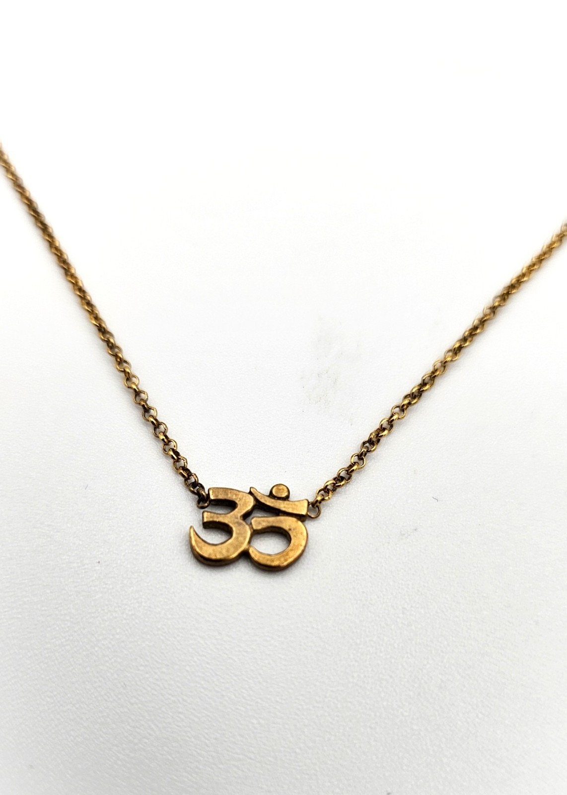 Nordstrom Om Pendant Necklace Gold Tone Silver 925 Sanskrit Yoga Harmony