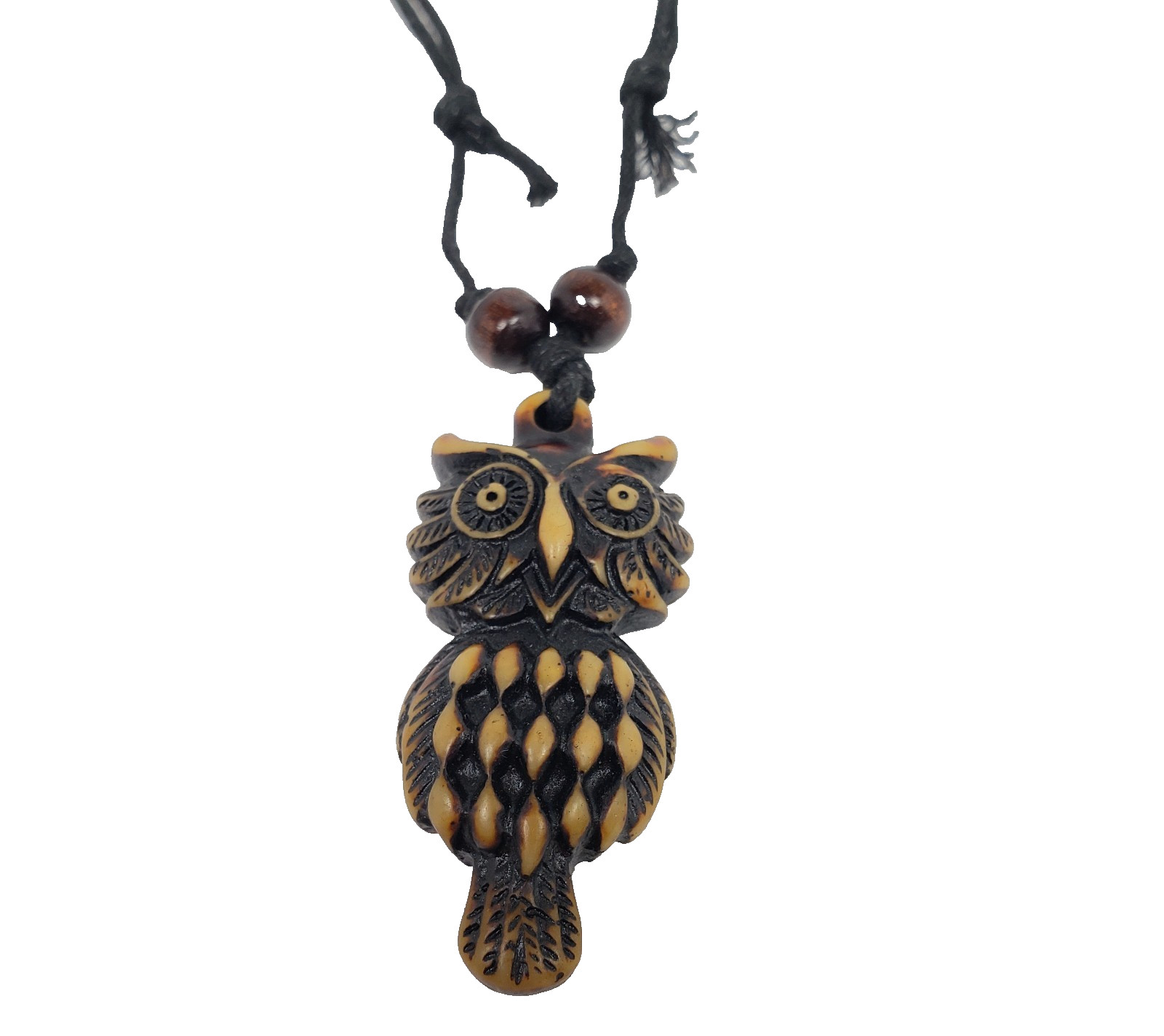 Vintage Adult Fashion Brown Owl Tribal Adjustable Pendant Necklace 030