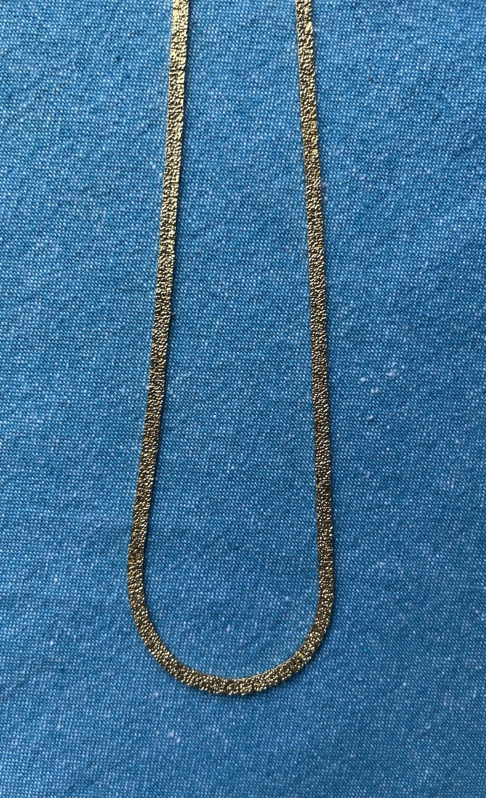 Vintage Gold Tone Nugget Herringbone Reversible Necklace 24”