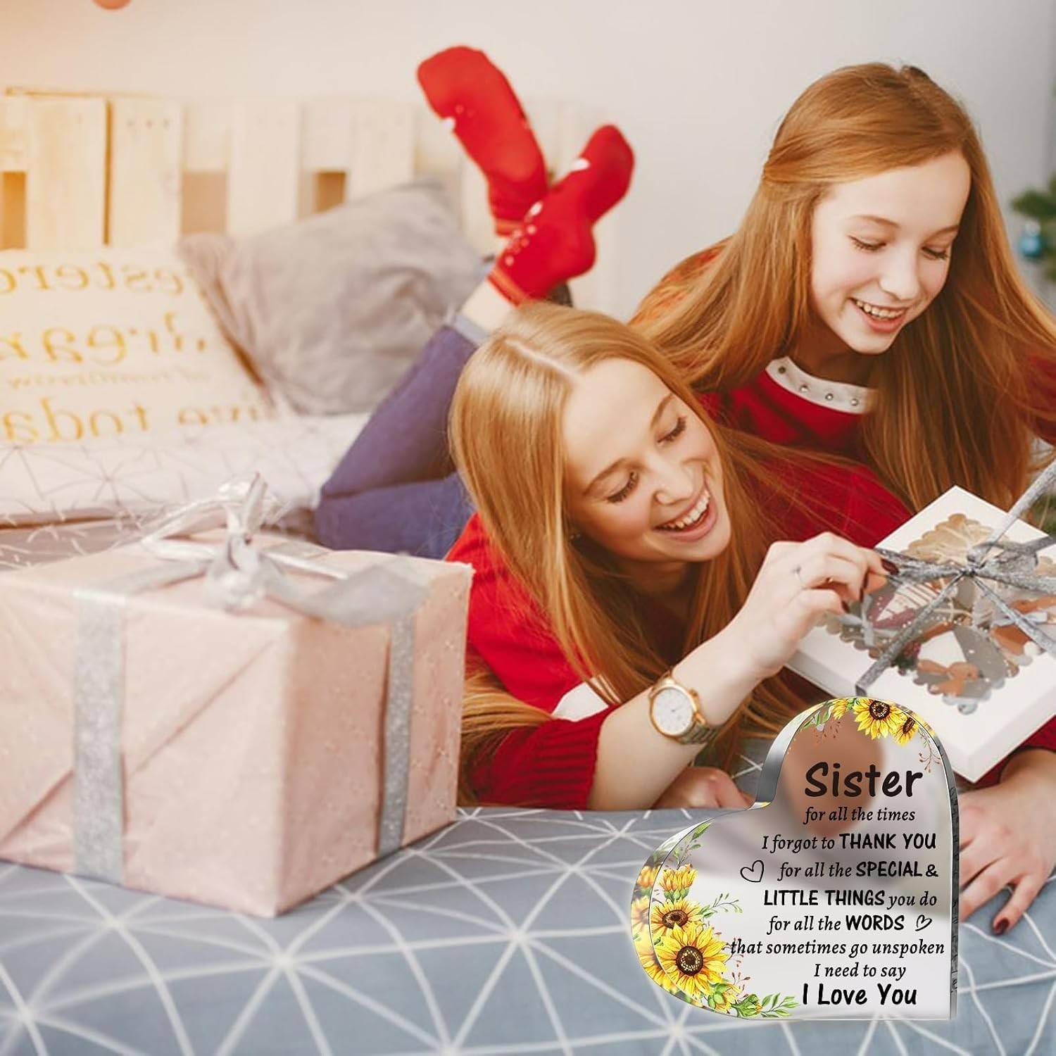 Personalized Acrylic Heart Sign – Touching Gifts for Sisters on Any Celebration