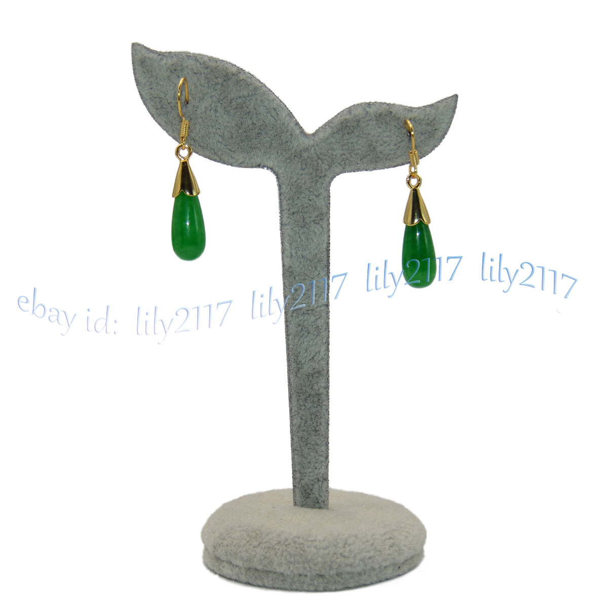 6-14mm Natural Green Jade Round Gemstone Beads Tower Necklace Earrings Set 18”