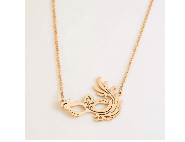 28mm New Gold Plated Titanium Phoenix Max Pendant Necklace Chain 16″-18″ Gift