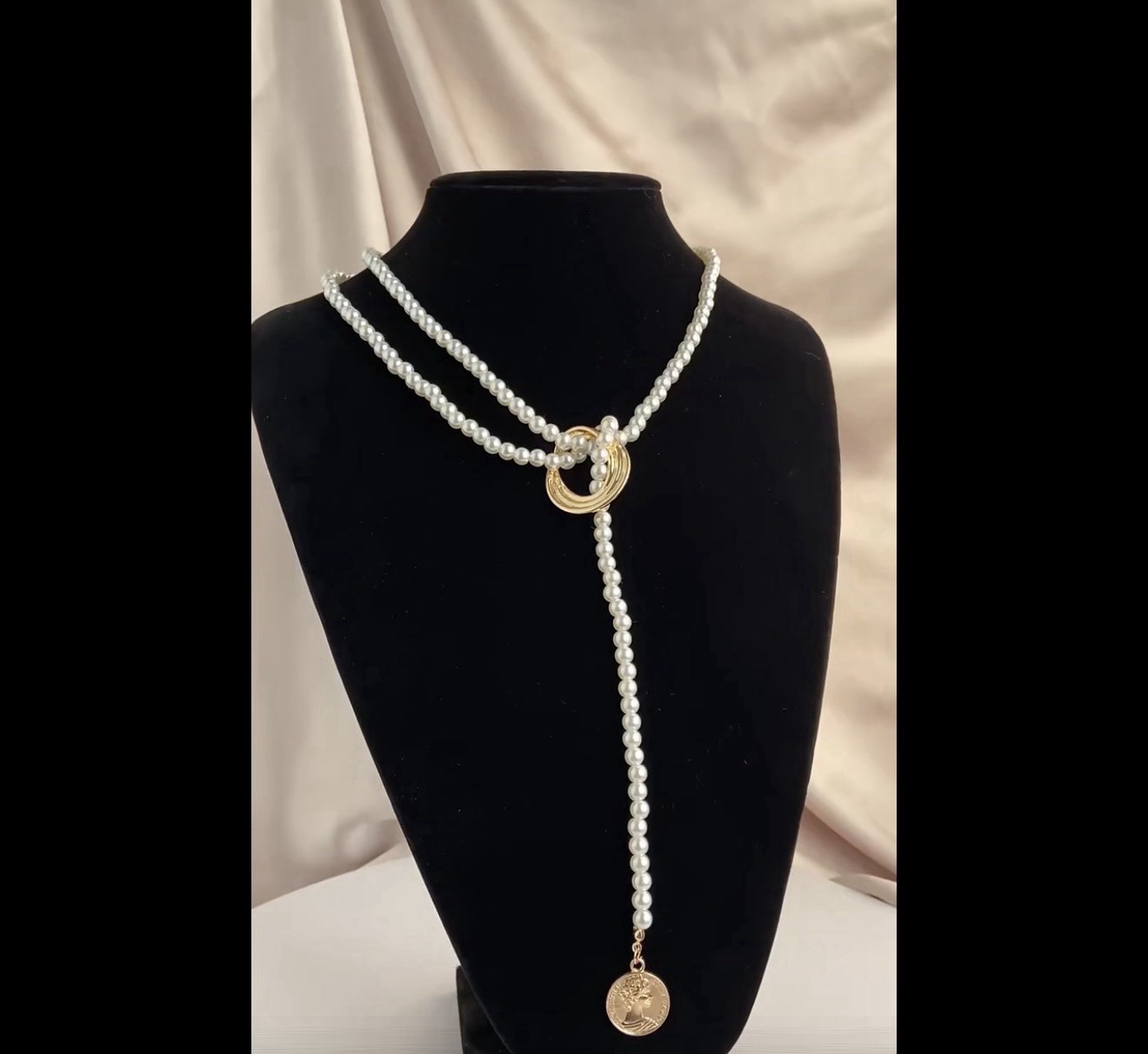 Pearl Fashion Pendant Necklace, Elegantly Beaded & Long Collar Chain Accessories
