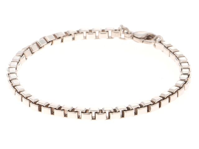 TIFFANY & Co. Venetian Link Chain Bracelet Sterling Silver 925 Unisex 7inch Mens