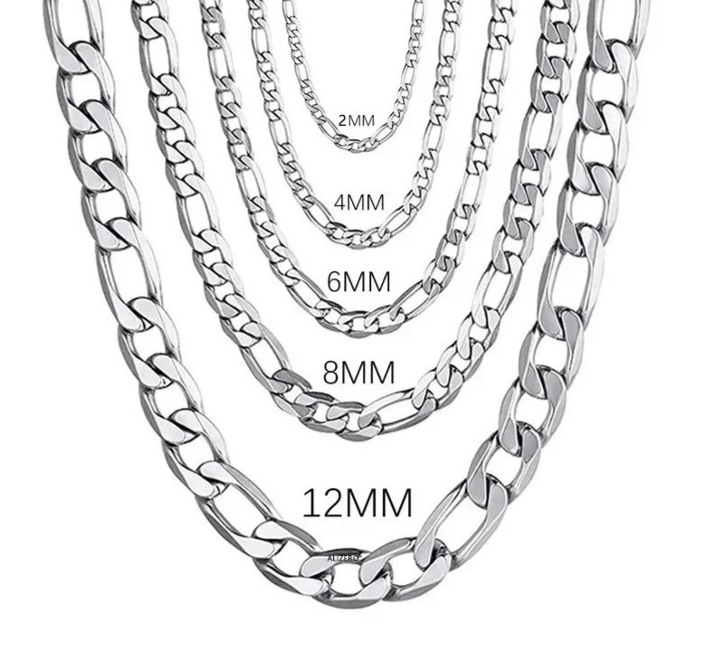 Men’s 925 Sterling Silver 2mm/4mm/6mm/8mm/12mm Men’s Chain Necklace 16-30 Inches