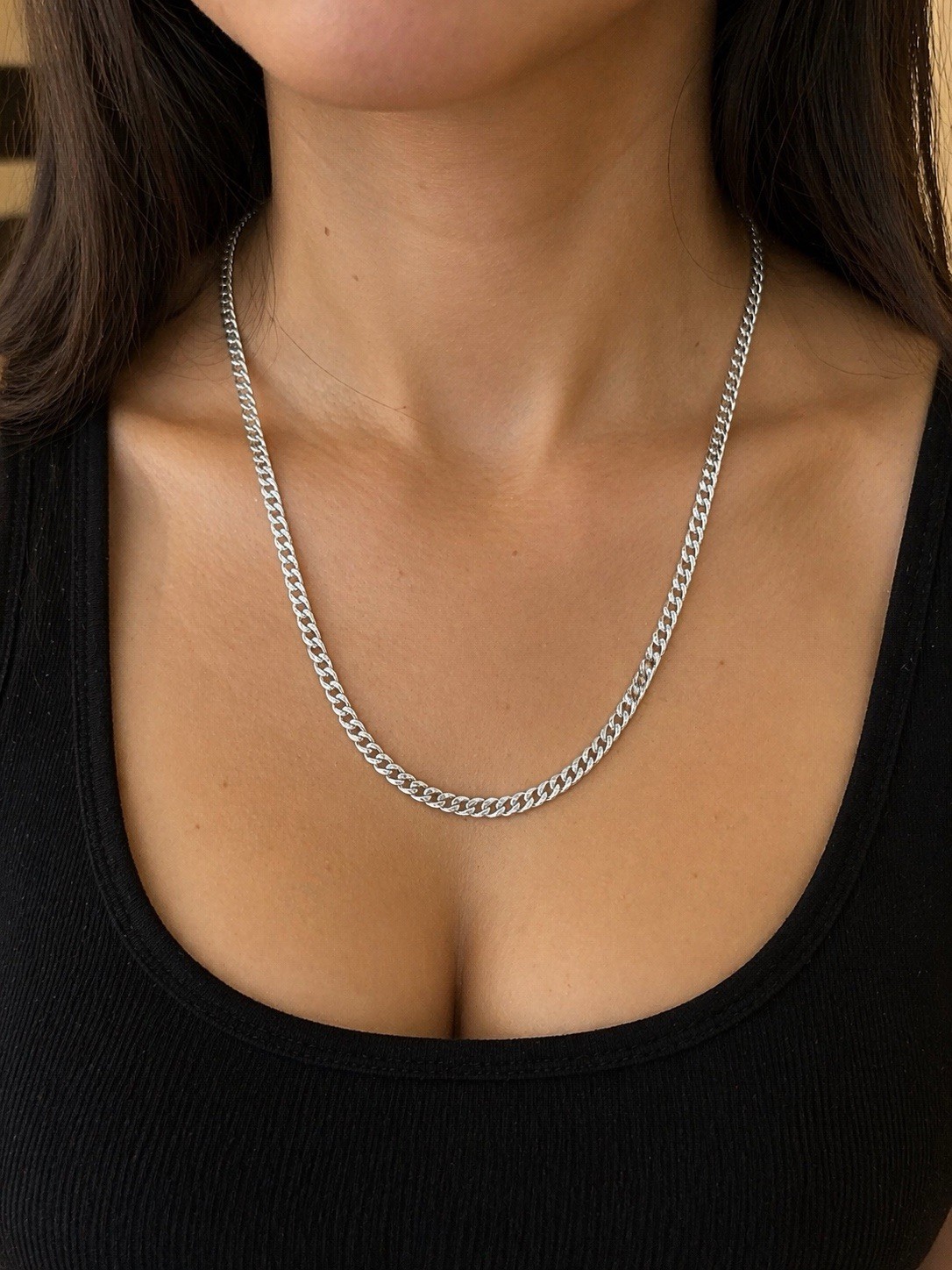 New Givenchy Chain Necklace Signed Silver Tone Cuban Link Designer Necklace