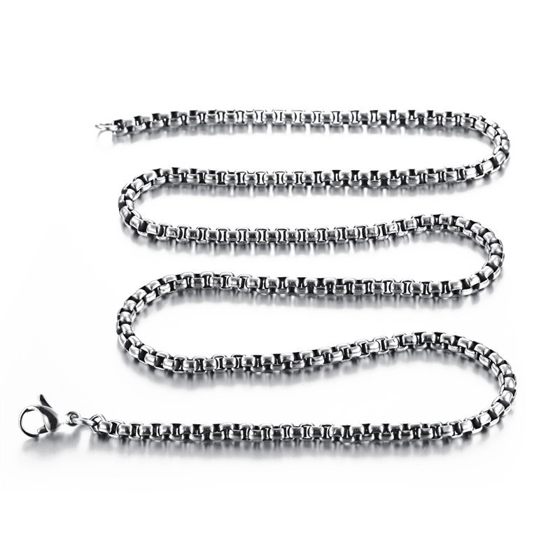 5pcs/lot Stainless Steel Square Rolo Link Chain Box Chain Necklace Wholesale