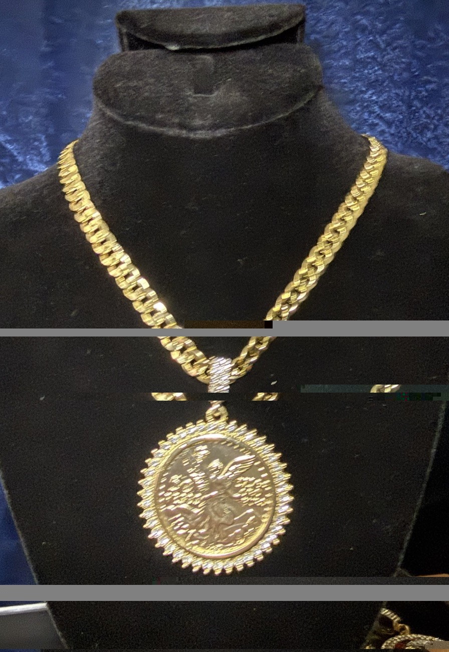 50 Centenario Peso 14k Gold Plated Bezel And Necklace
