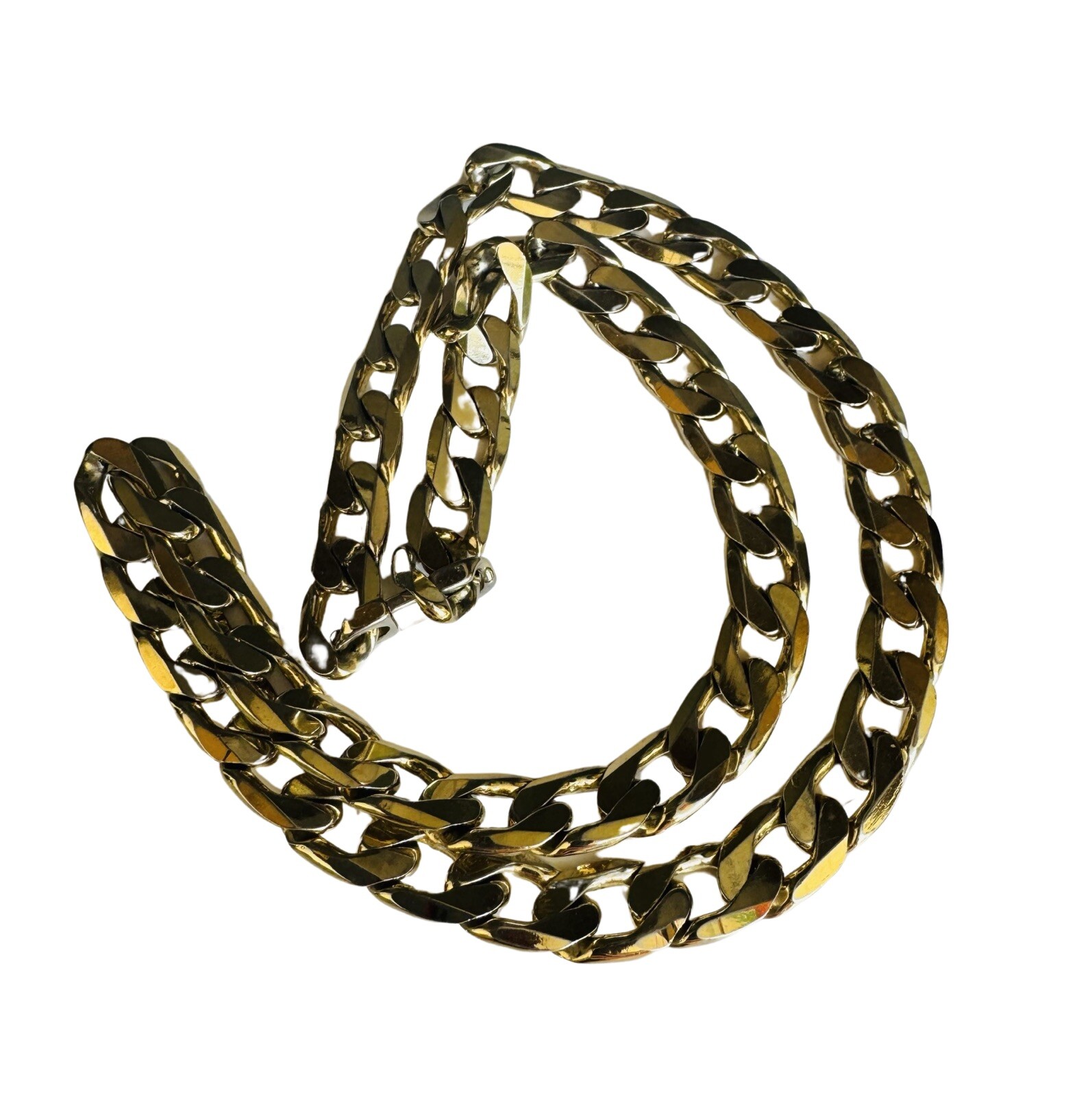 Lot Of Two (2) Stainless Steel Gold Tone Chains 29” & 22” Stamped And Weighed