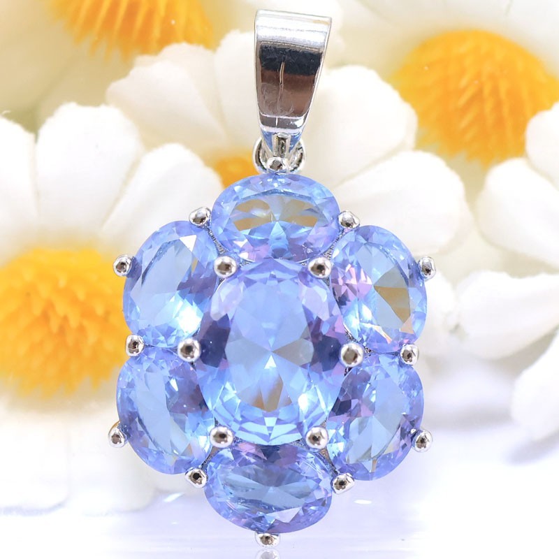 Buy 3 Get 1 Free Color Changing Alexandrite Topaz Women Dating Silver Pendant