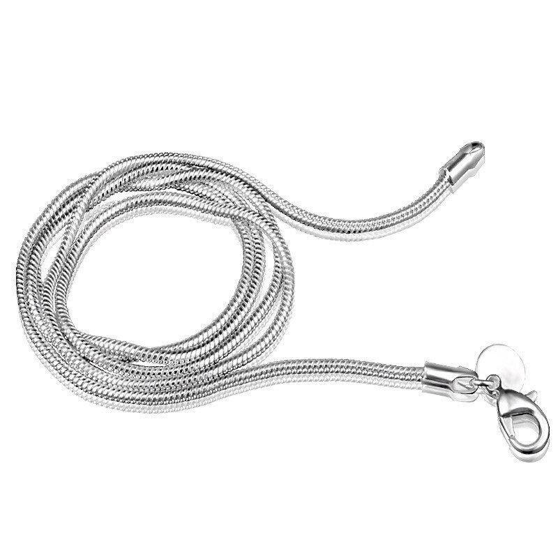 2mm Men Woman 925 Silver Plated Round Snake Chain Necklace 16-24”