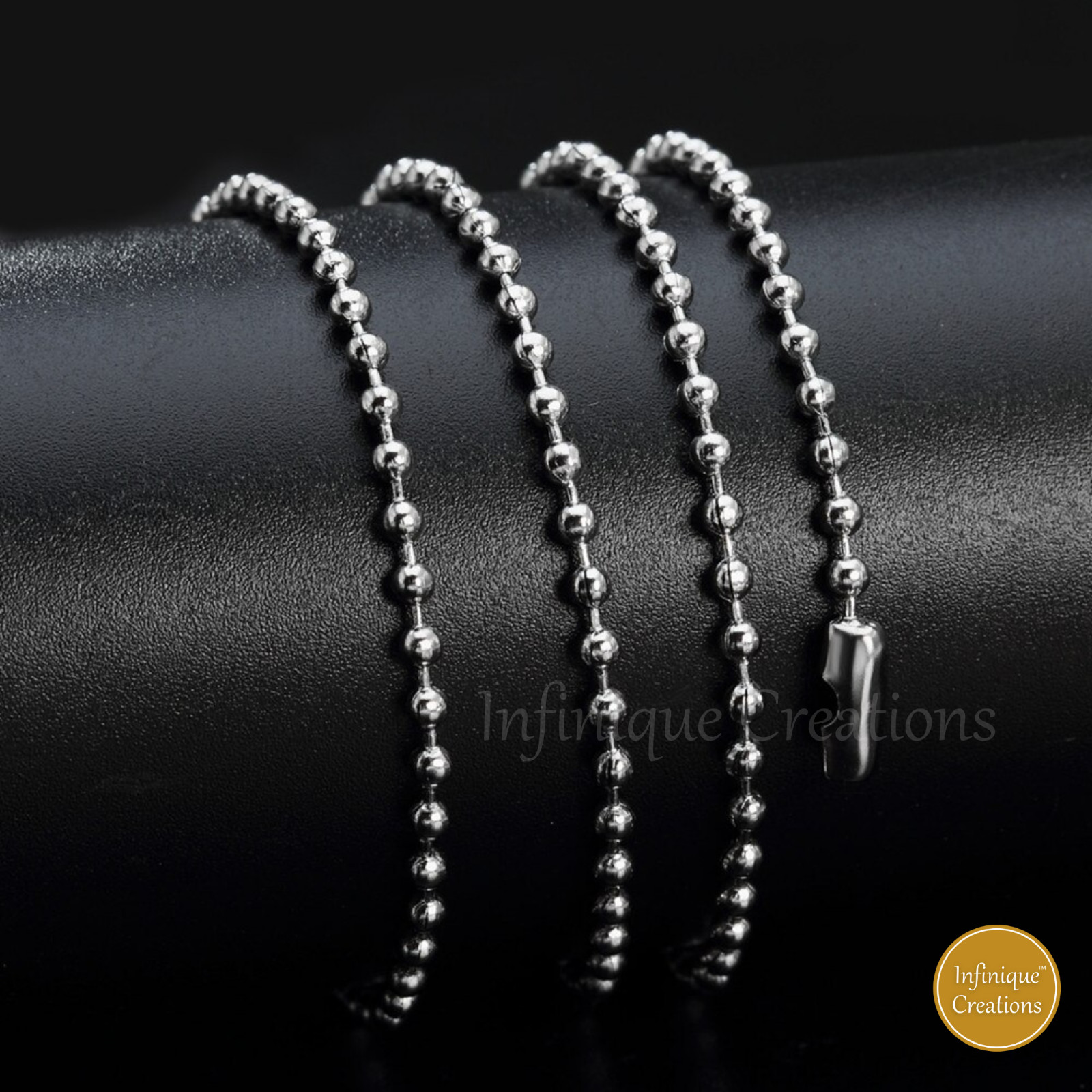Stainless Steel Silver Ball Bead Chain Bracelet Necklace Men Women 1mm-5mm 7-38″