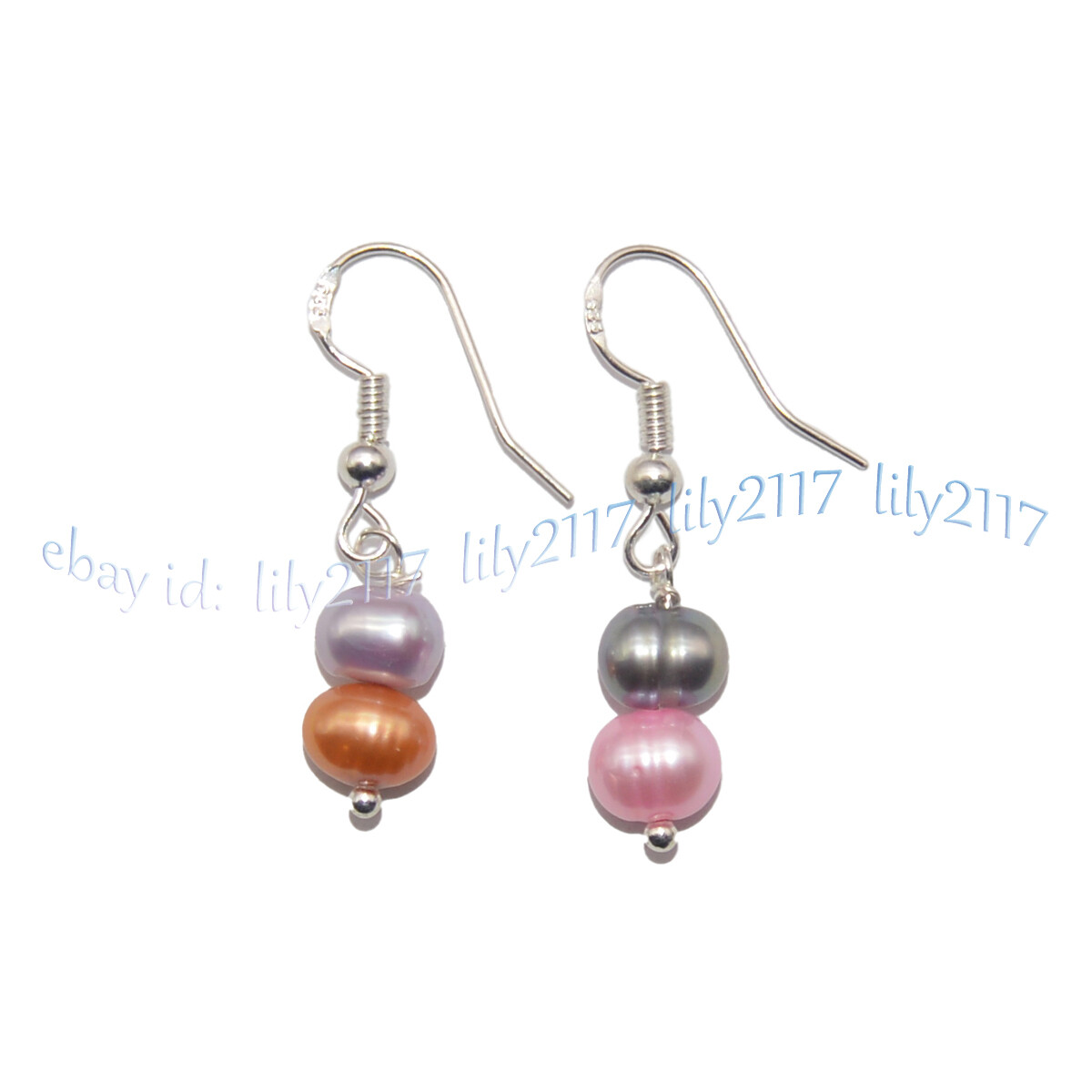 Natural 6-7mm Multicolor Freshwater Pearl Necklace Bracelet Earrings Jewelry Set