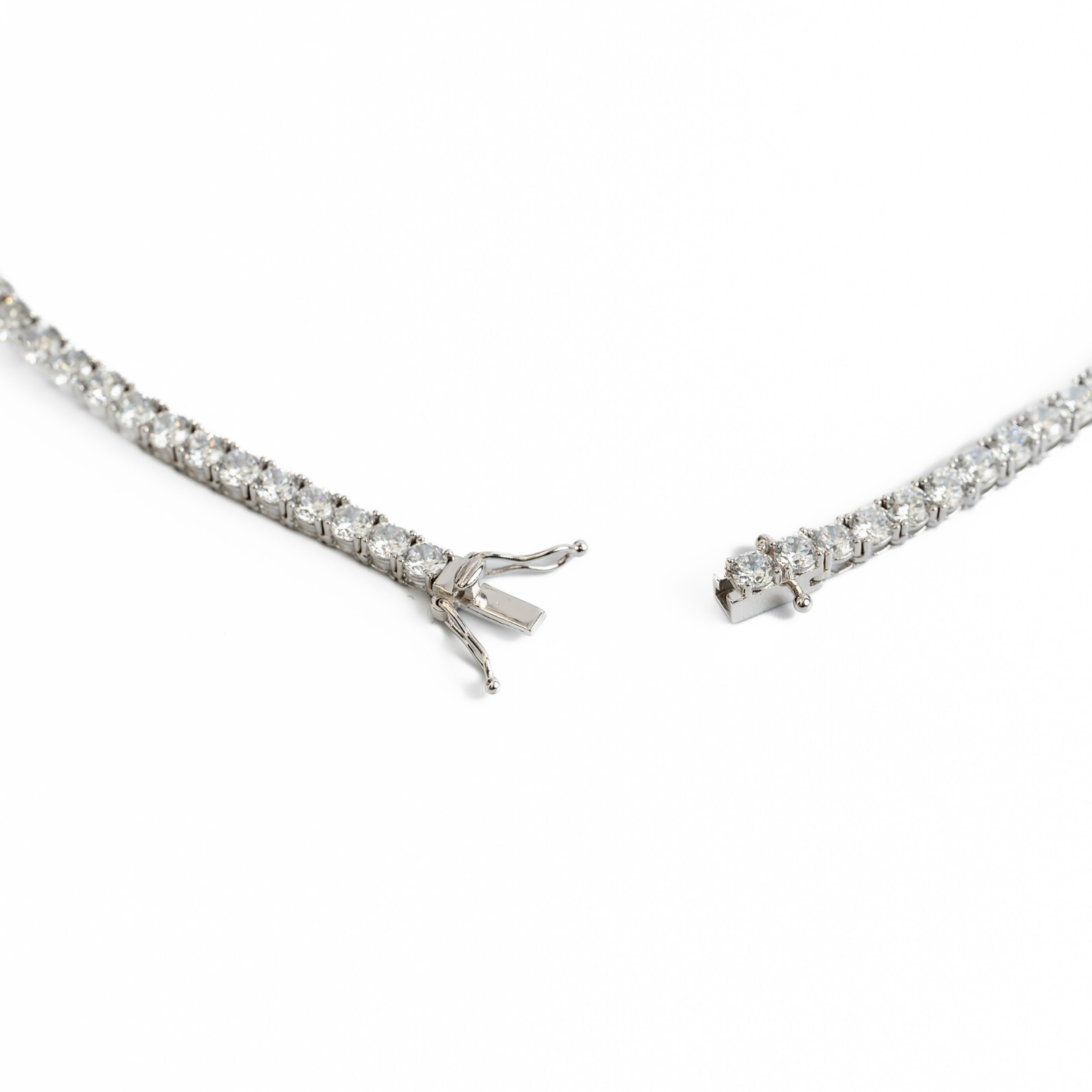 21-27CTTW Tennis Necklace, Lab Created Diamonds, VVS1, D-Color, Silver, DFN001