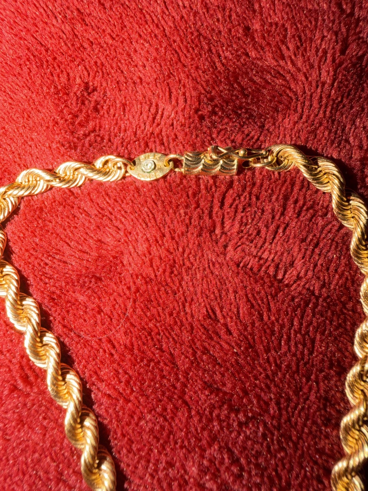 Vintage 20 Inch, 14k Solid Gold Heavy Silk Rope Necklace, 28 Grams, 4.5 Thick!
