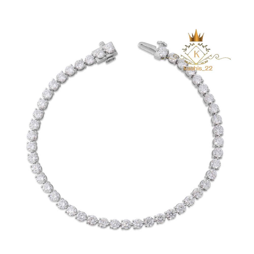 7 ‘Inch Long Tennis Wedding Bracelet Solid 14K White Gold 6 CT Round Cut For Her