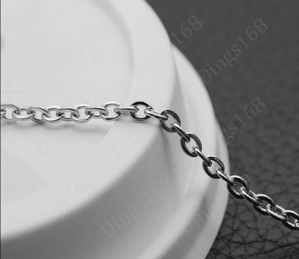 Real 18K White Gold Filled Tarnish-Free 16″- 24″ 3MM Cable Chain Necklace L146W