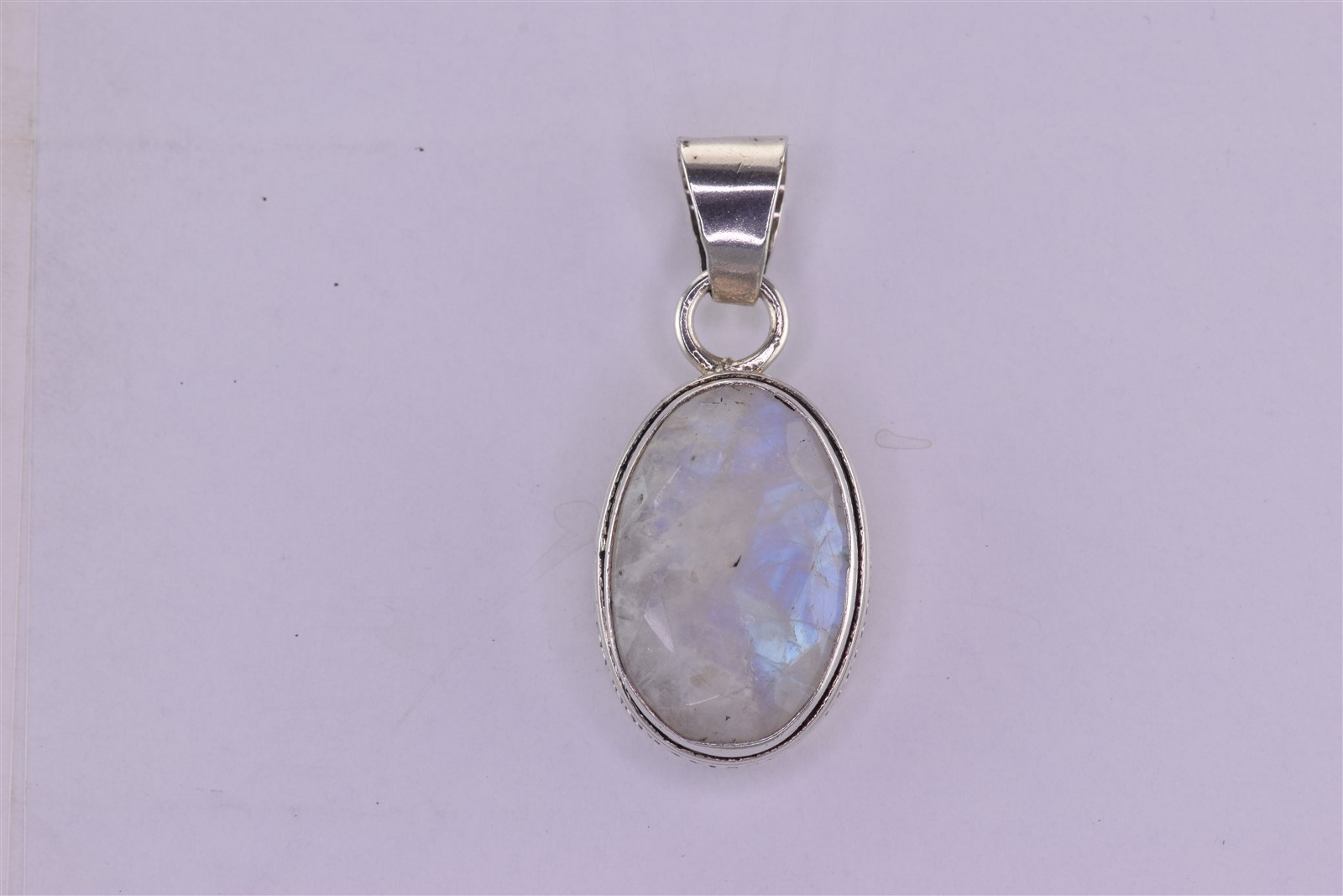 Sterling Silver 27mm x 19mm Oval Moonstone Statement 925 Pendant