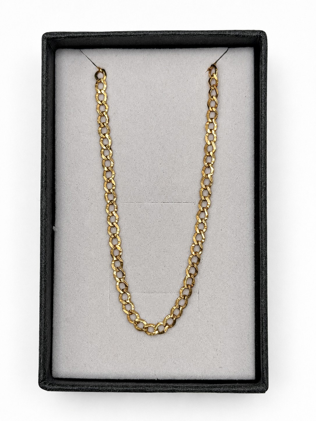 10K Solid Gold Curb Link Chain Necklace 24″ Unisex-Cadena Barbada Oro Solido 10K