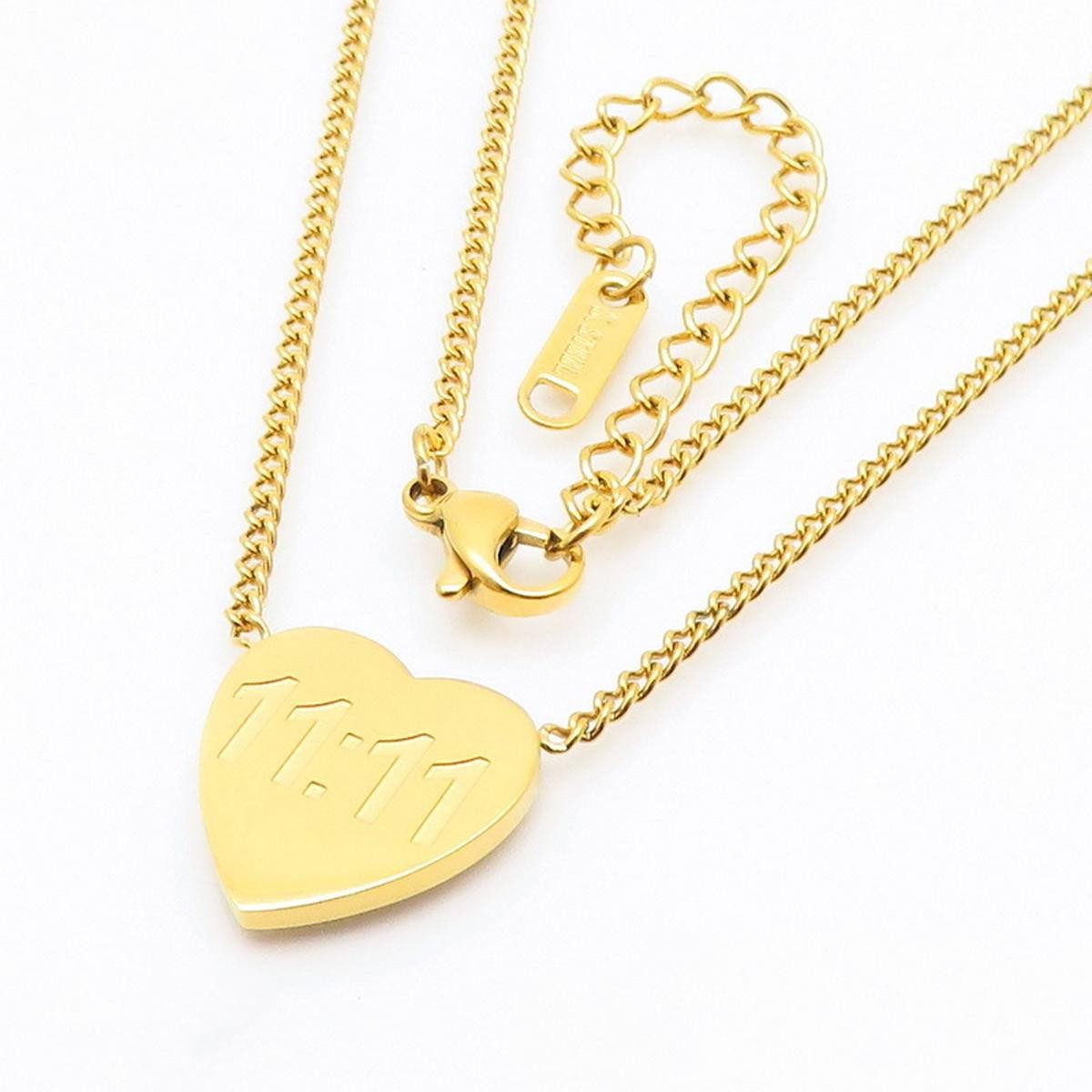 Engraved Heart Necklace, Angel Number Spiritual Jewelry, Birthday Valentine Gift