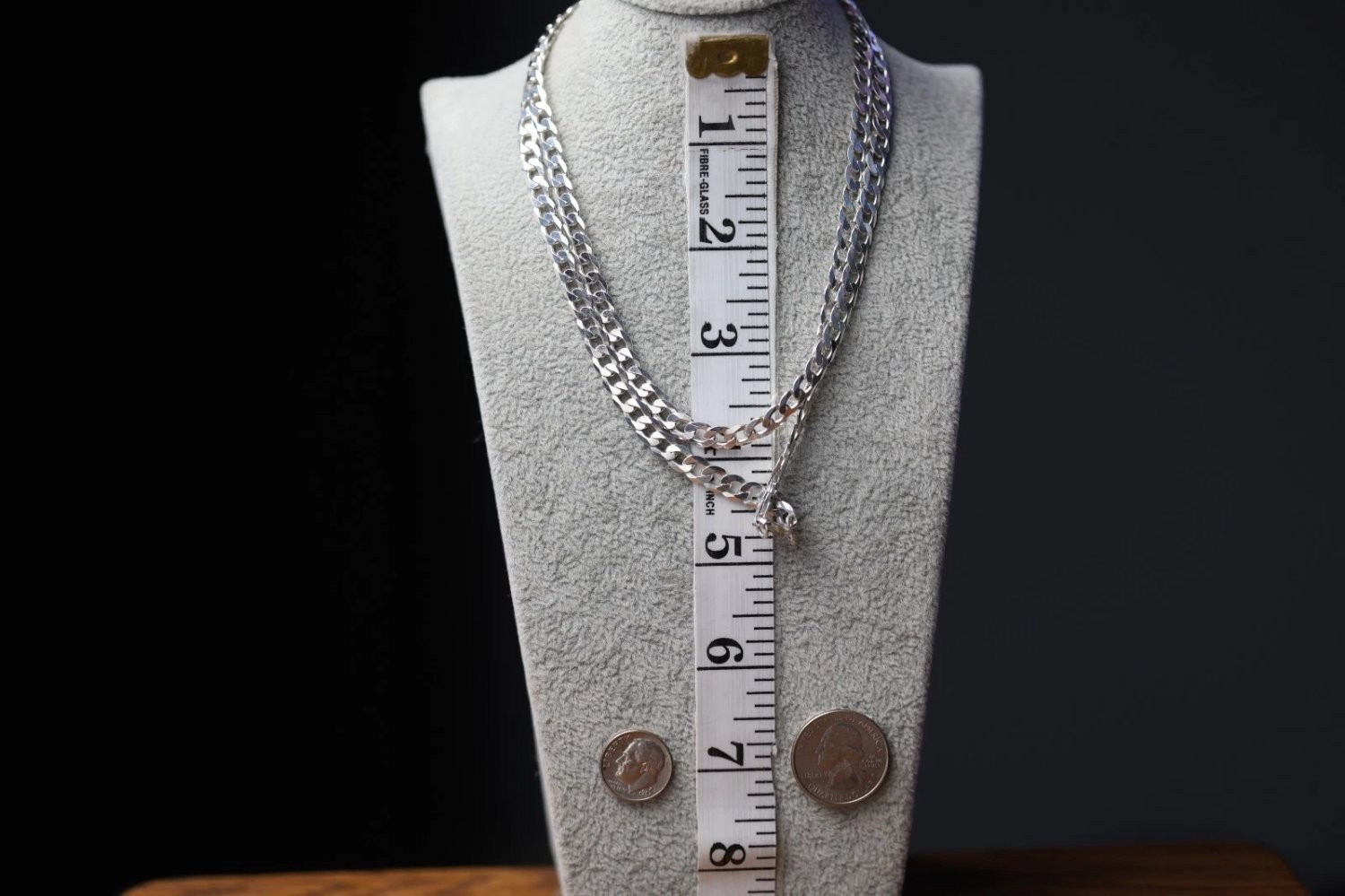 Sterling Silver 6mm Curb Chain Necklace 20 Inch 925 Italy Flat Link 36g Boxed