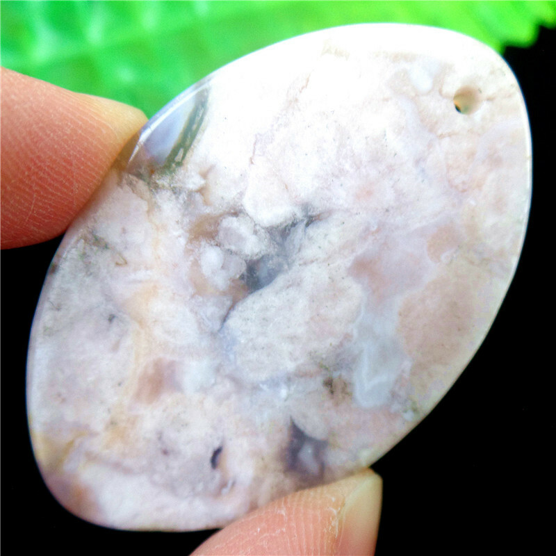 47x30x7mm Natural Cherry Blossom Agate Crystal Marquise Pendant Bead EA85377