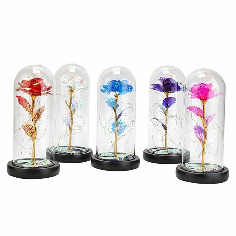Rose LED Light Glass Gifts for Wife Women Her Christmas Girlfriend Birthday Gift