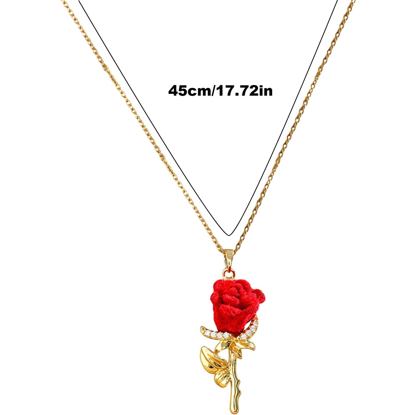Rose Gold Necklace for Women – Dainty Flower Pendant Necklace, Gold Necklace