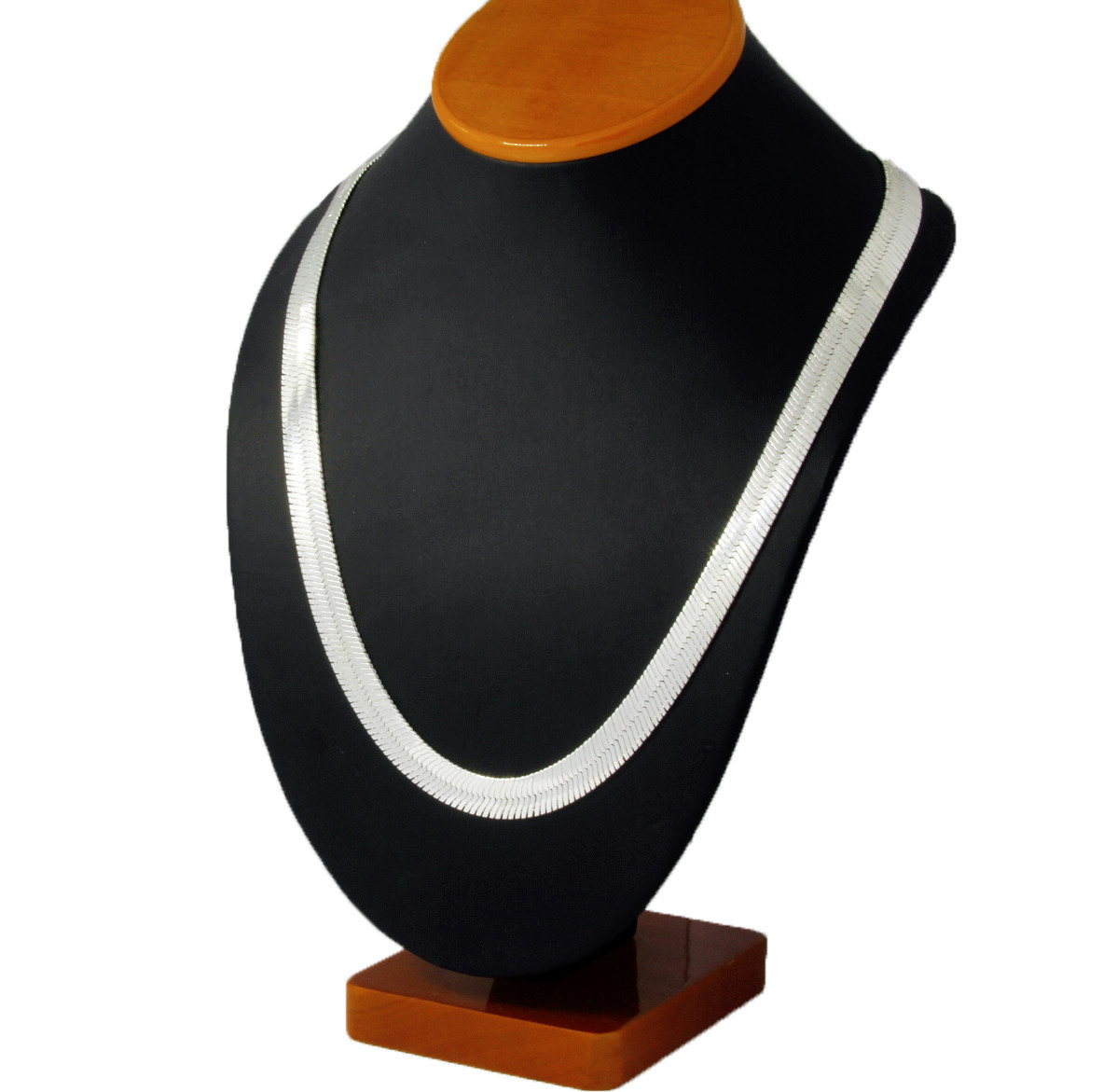 Men & Lady Silver Plated 4mm – 14mm Flat 20″ 24″ 30″ Herringbone Necklace Chain