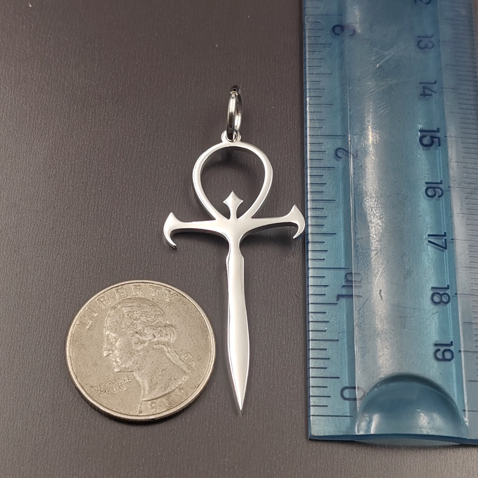 Vampire Ankh Pendant S.steel luciferian necklace box/cuba/figaro/wheat 24in