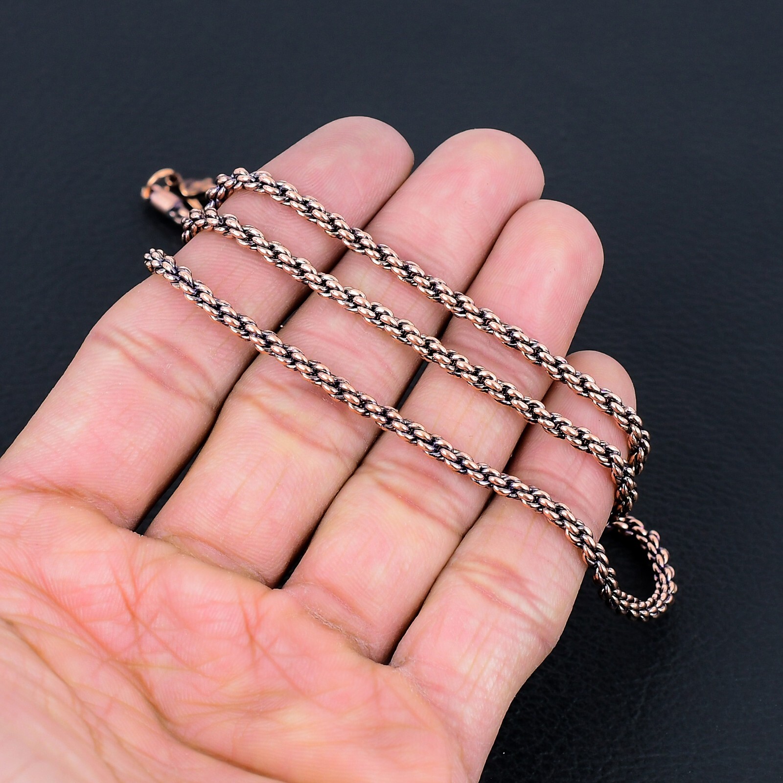 18,20,22,24,26Copper Bead Chain With Hook or Lobster Clasp, Solid Finished Chain