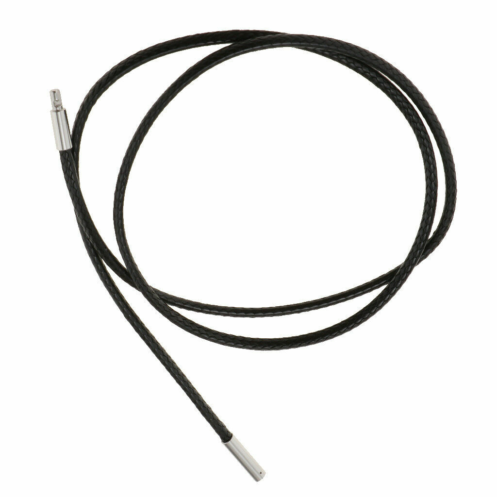 Stainless Steel Clasp 1.5mm Black Wax Leather Necklace Cord String Chain 14-32″