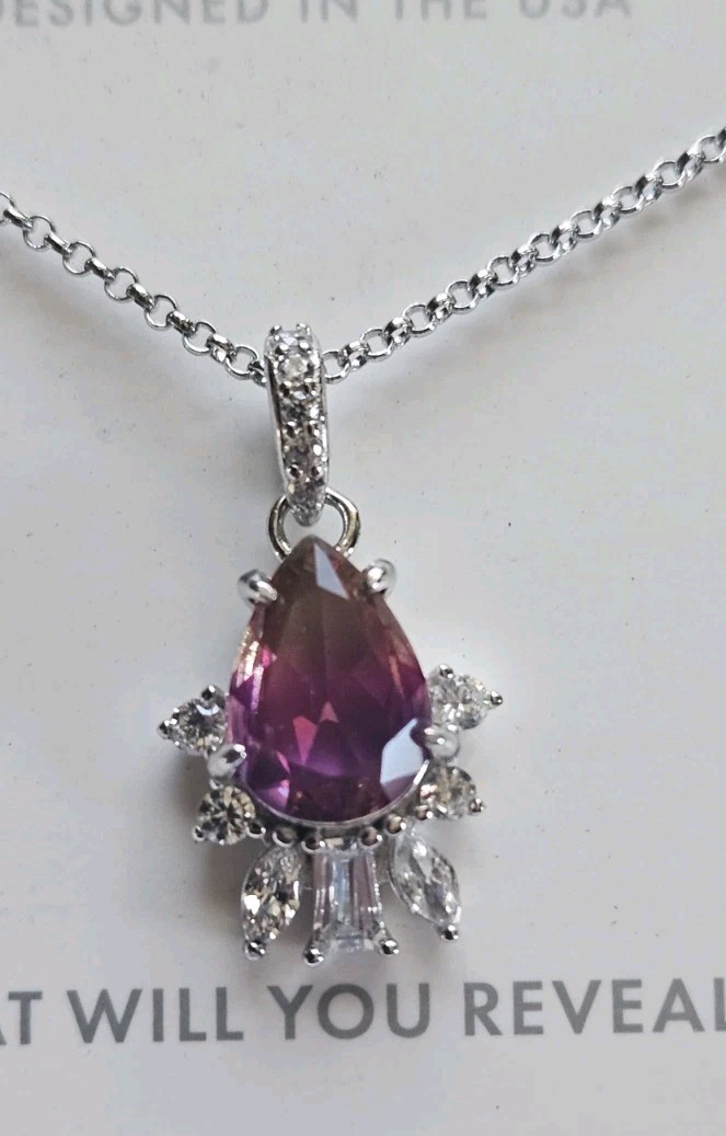 BP NECKLACE The Sterling Club RBP3708 Purple Green Bi Color Tourmaline On…