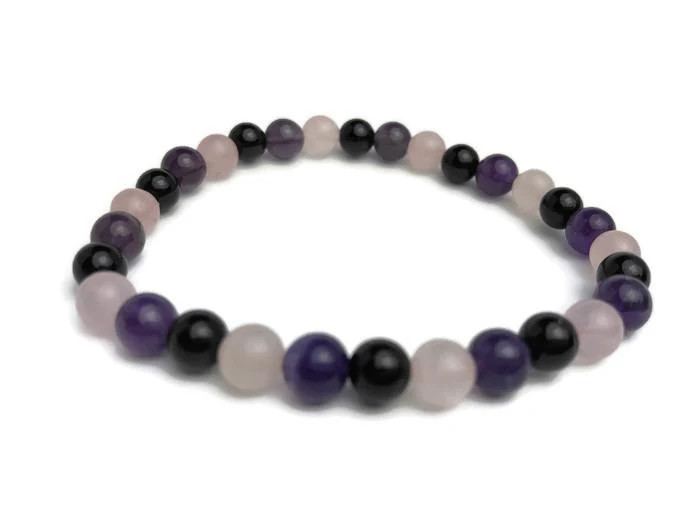 Baltic Essentials Adult 7.5 inch Bracelet Rainbow Pink Rose Quartz Lapis Lazuli