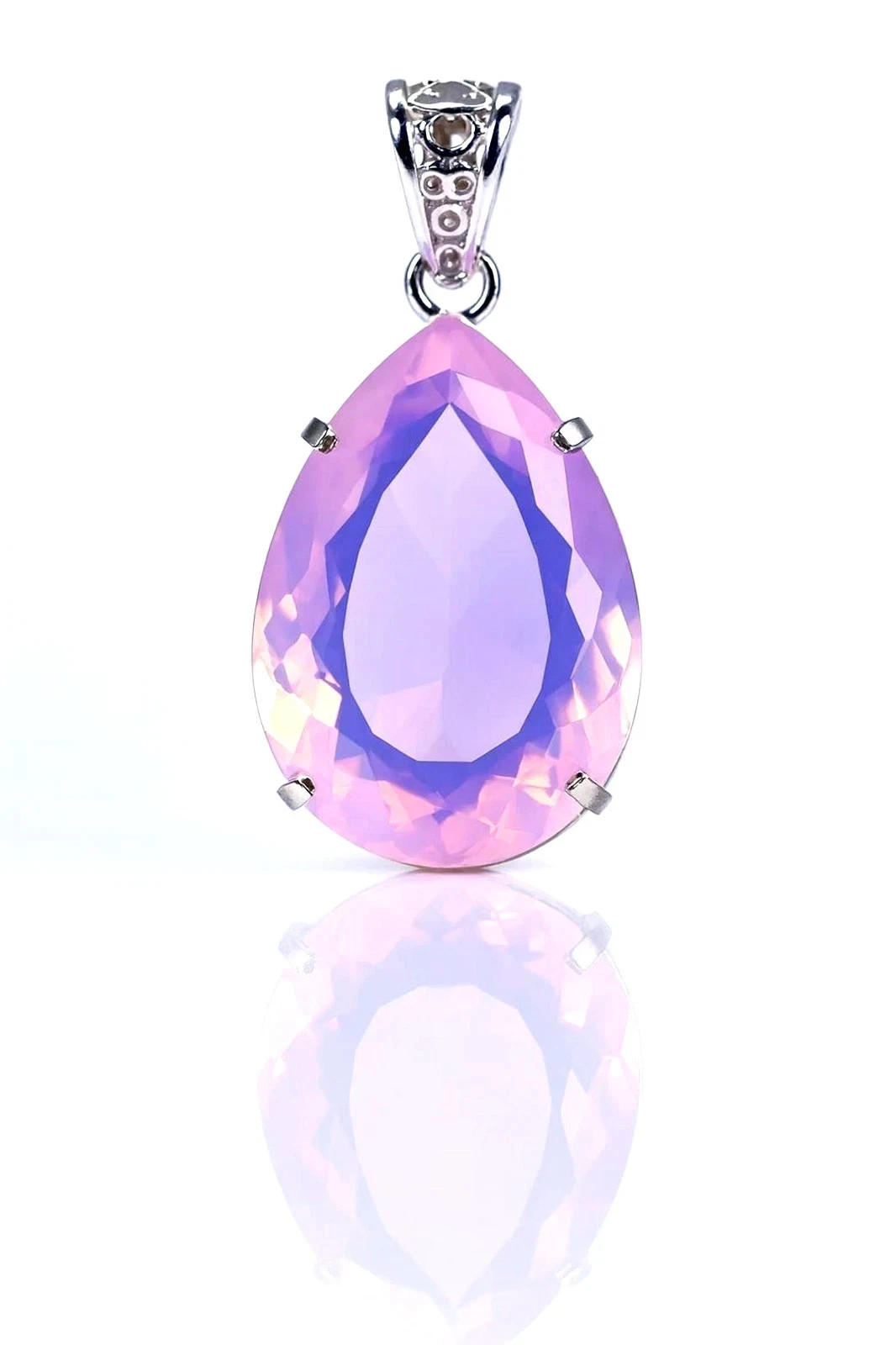 60 CT+ Flawless Pink Opal Pendant 925 Sterling Silver Plated Jewelry Best Gift