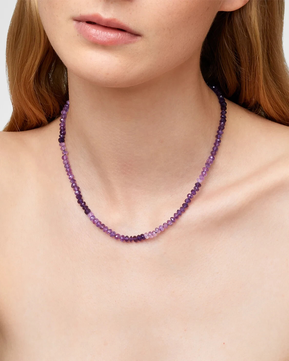 Natural Delicate Amethyst Choker Round 3mm Purple Beads Healing Energy Necklace