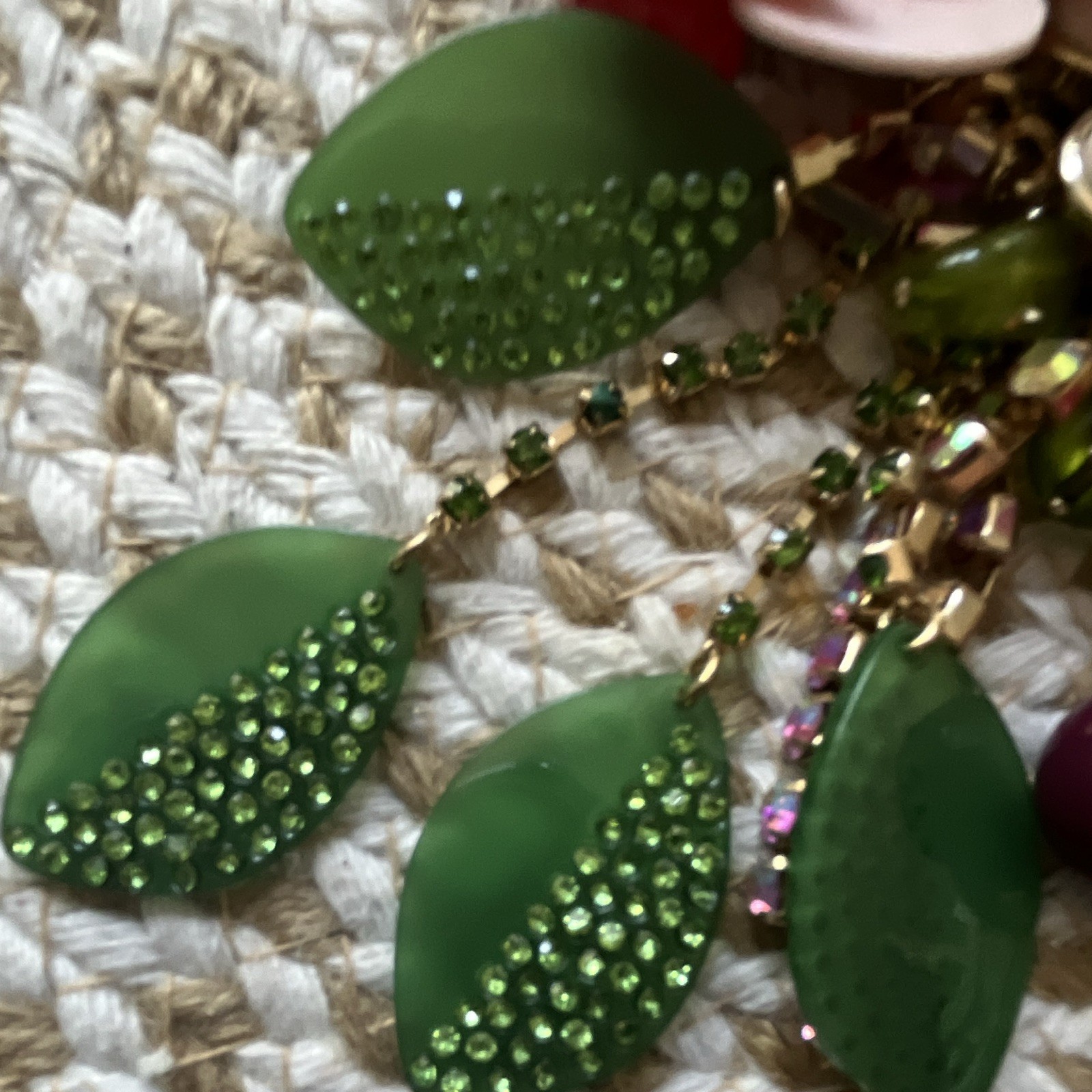 Betsey Johnson Gold Plated Statement Oval Link Charm Necklace, Signed BJ