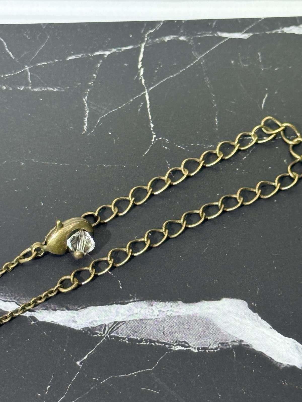 Sorrelli Necklace Cushion-Cut Clear Crystal Pendant 12mm 16-20in Antique Gold