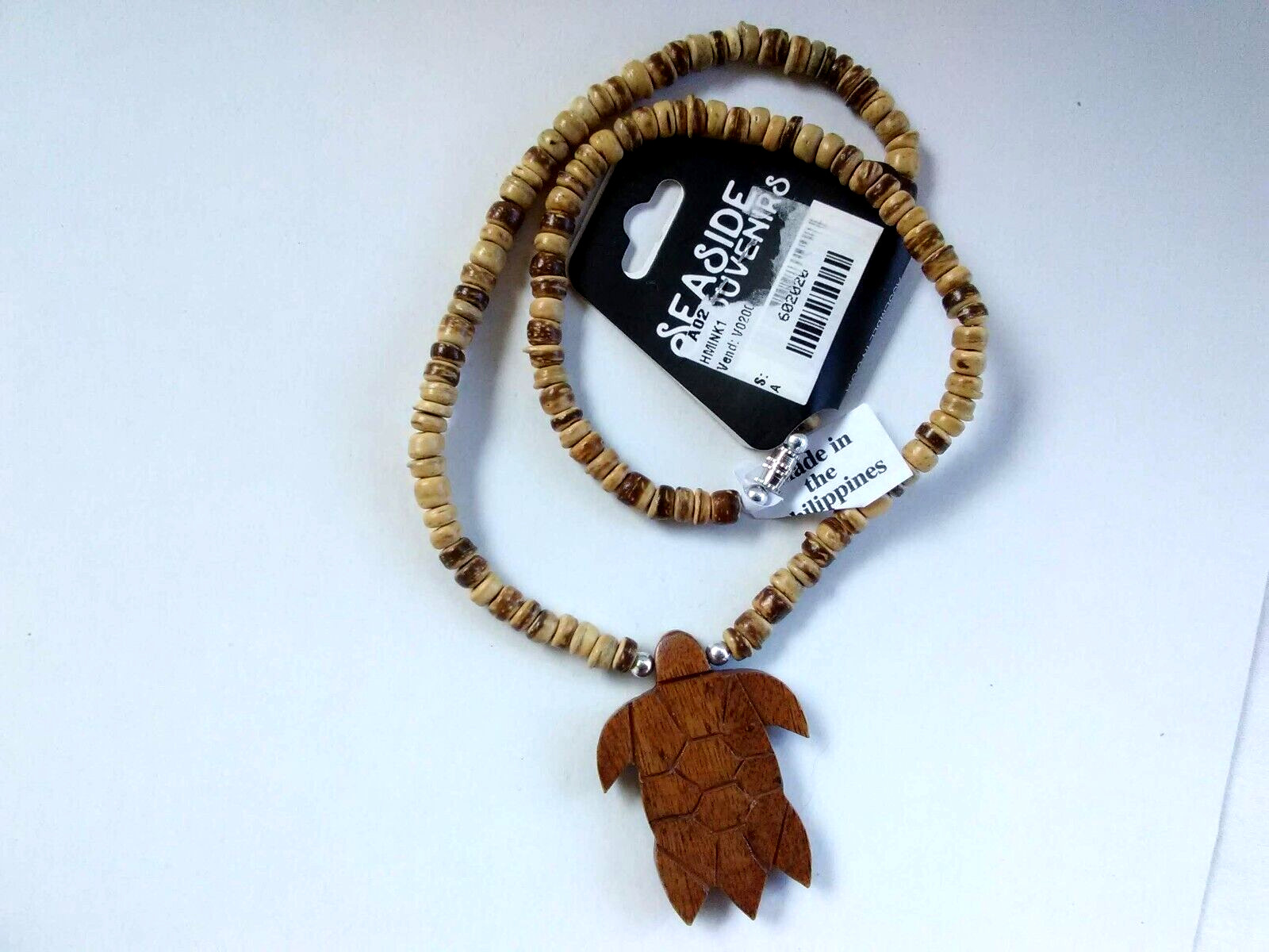 Sea Turtle Necklace Coconut Choker Ethnic Tribal Unisex 18″ USA Seller New