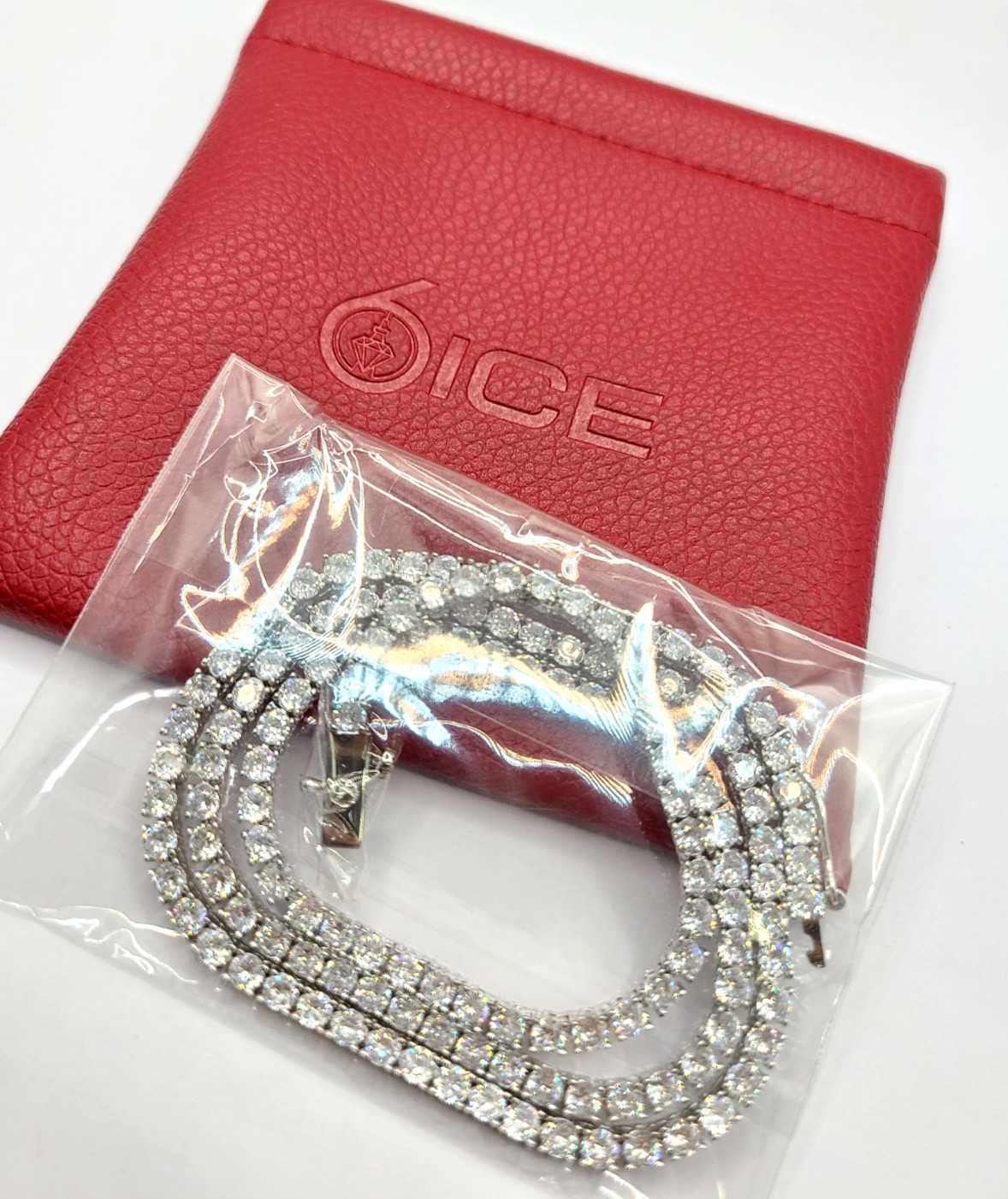 6ICE 3mm Tennis Chain White Gold Plated CZ 20 Inches Necklace