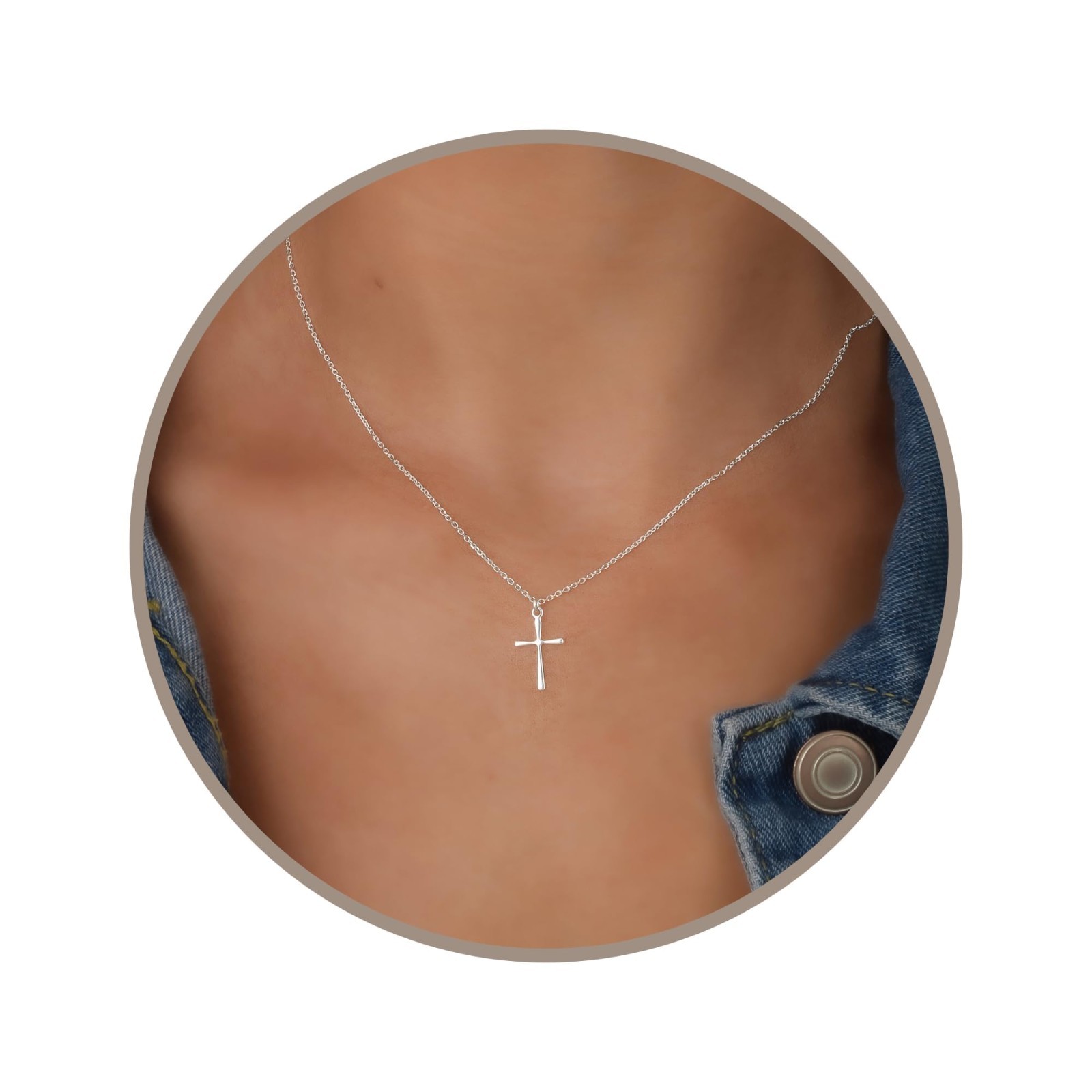 Simple Cross Necklace for Women – 16-18 Inch Silver/Gold Chain, Faith Jewelry Gi